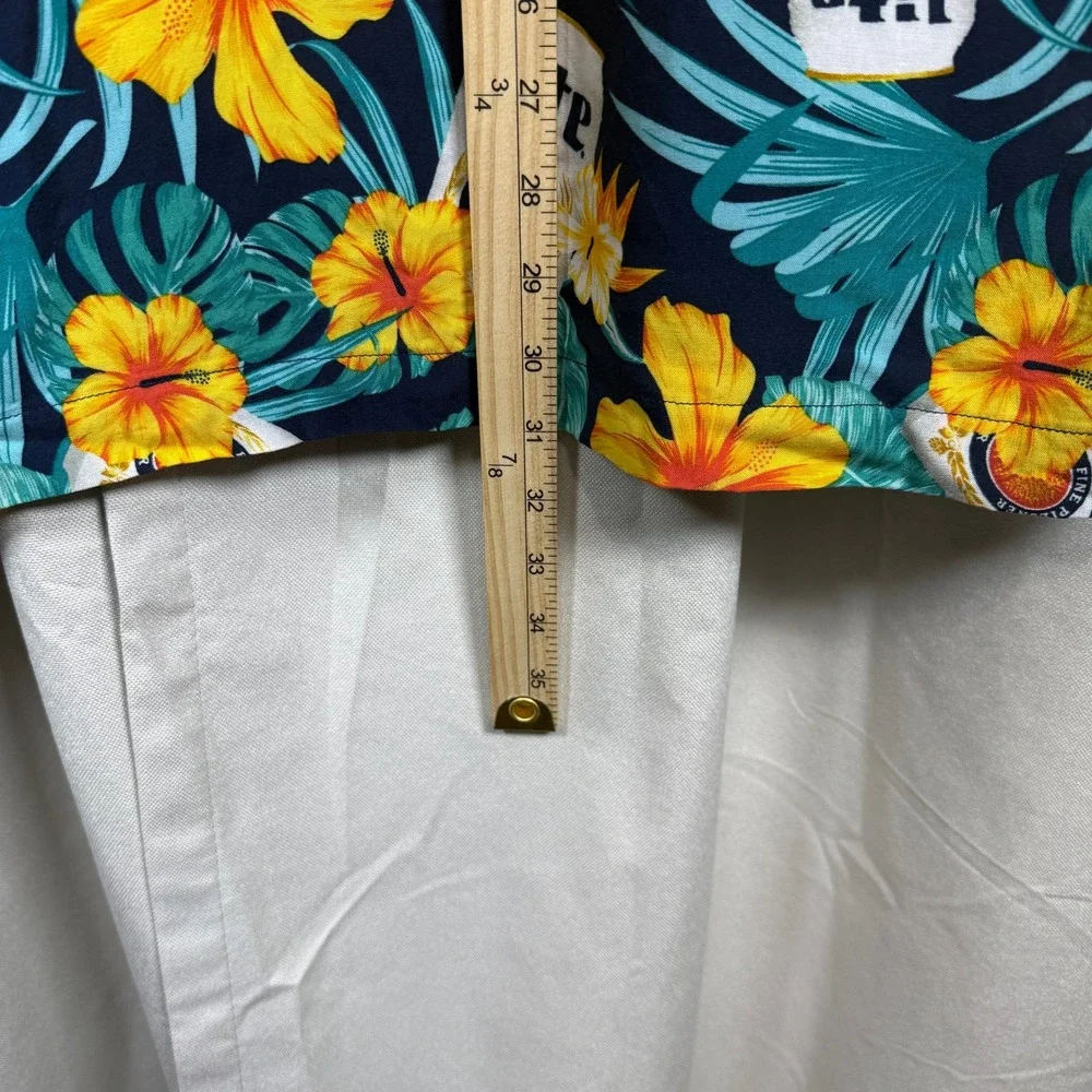Miller Lite Tropical Cans Haw. Shirt Sleeve Button Front Size S